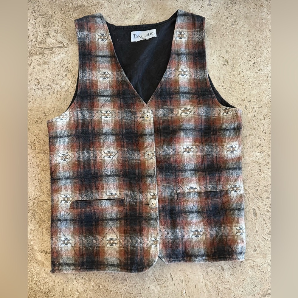 🍁50% Off Rdy 4 Fall VINTAGE Plaid Flannel Vest